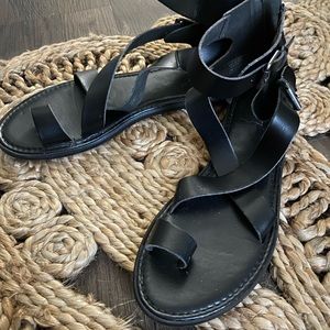 Black Gladiator Sandals - Size 7.